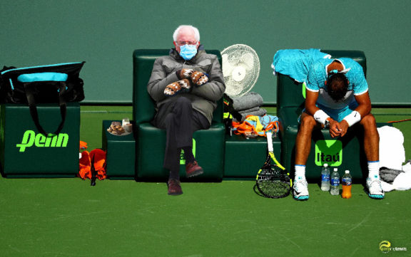 Bernie Sanders defeats Rafael Nadal with his mittens