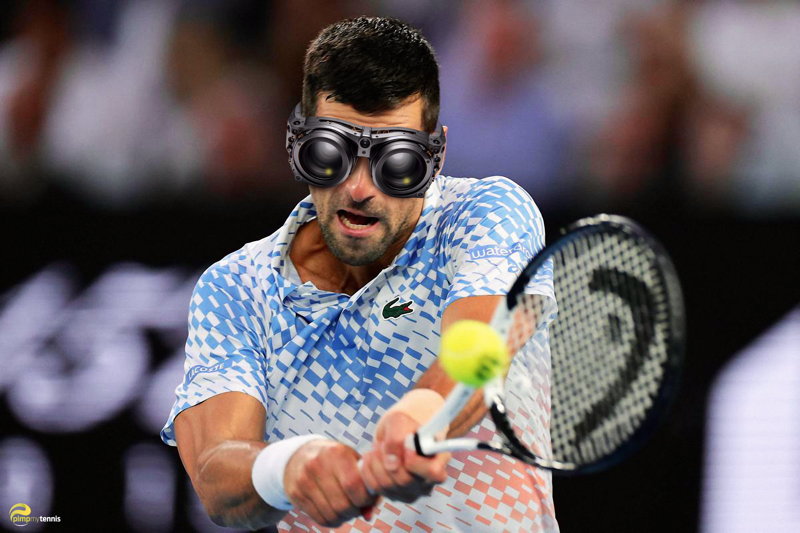 Novak Djokovic & Goran Ivanisevic: entraînement avec lunettes spéciales